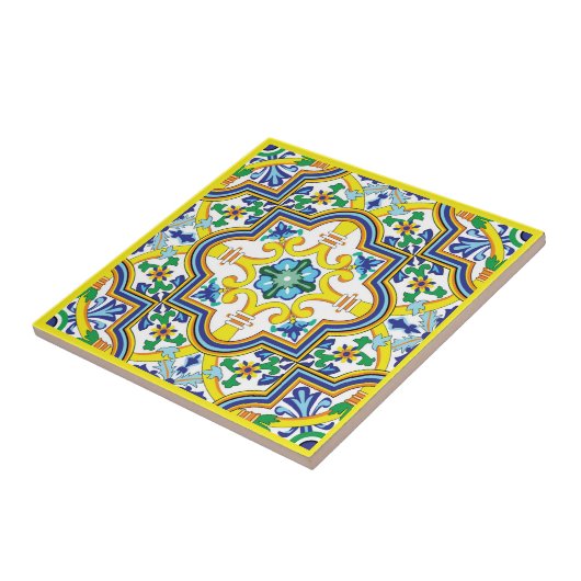 💛 💙 blauw en geel Azulejos Tegeltje (Zijkant)