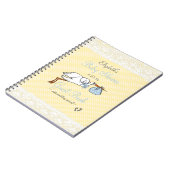Blauw en geel Baby shower Stork Guest Book Notitieboek (Linkerzijde)