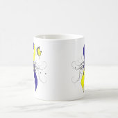Blauw en geel bewustzijn Lint met vlinder Koffiemok (Center)