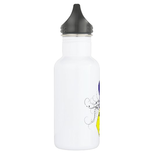 Blauw en geel bewustzijn Lint met vlinder Waterfles (Links)