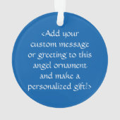 Blauw en geel bewustzijn Ribbon Angel-siervoorwerp Ornament (achterkant)