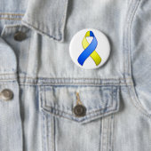 Blauw en geel Bewustzijnslint Button (In situ)