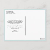 BLAUW- EN GEEL BIRDCAGES DANK U BRIEFKAART (Achterkant)