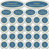 Blauw en geel blad van 30 reisbevestigingen sticker (Voorkant)