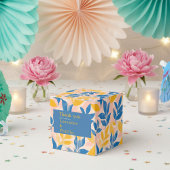 Blauw en Geel Bladige Botanische bruiloft dank u Bedankdoosjes