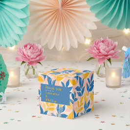 Blauw en Geel Bladige Botanische bruiloft dank u Bedankdoosjes