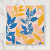 Blauw en Geel Bladige Botanische bruiloft dank u Bedankjes Labels (Achterkant)