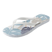 Blauw en geel bladpatroon teenslippers (Schuin)