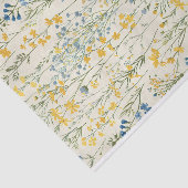  Blauw en Geel Bloem Art Pattern No. 1 Tissuepapier (Detail)
