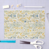  Blauw en Geel Bloem Art Pattern No. 1 Tissuepapier (Craft)