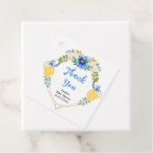 Blauw en Geel Bloemen Baby shower Dank u Bedankjes Labels (In situ)