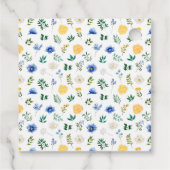 Blauw en Geel Bloemen Vrijgezellenfeest Dank u Bedankjes Labels (Achterkant)