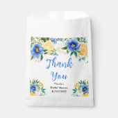 Blauw en Geel Bloemig Bruidsfeest Bedankt Bedankzakje (Voorkant)