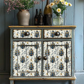 blauw en geel bloemkeverpatroon Deco Tissuepapier