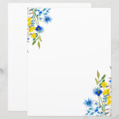 Blauw en geel bloemmotief (Voorkant / Achterkant)