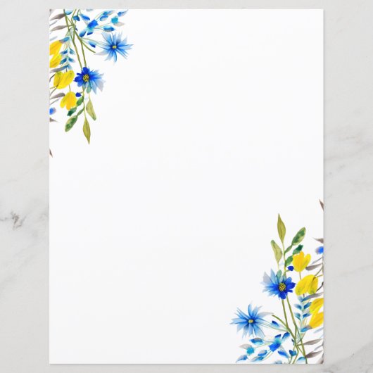 Blauw en geel bloemmotief (Voorkant)
