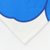 Blauw en Geel Bloemmotief Fleece Deken (Hoek)