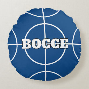 Blauw en Geel Bocci Ball ronde kussen kussen