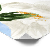 Blauw en geel Boho-bloemen bruidsmeisjesontvangst Poster (Hoek)