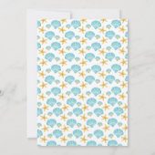 Blauw en Geel Bruiloft met Zeeleven Thema Save The Date (Achterkant)