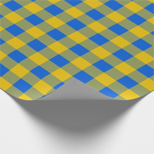 Blauw- en geel buffelpapier voor het inkepen van c cadeaupapier (Hoek)