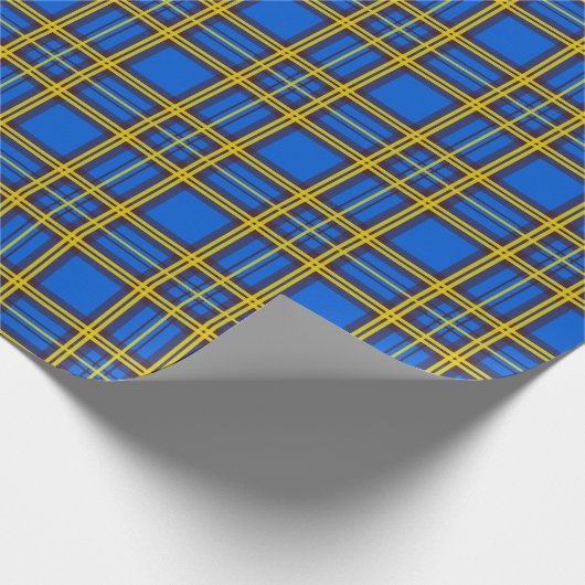 Blauw en geel cadeaupapier (Hoek)