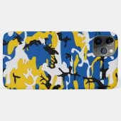 Blauw en Geel Camo Case-Mate iPhone Case (Achterkant (horizontaal))