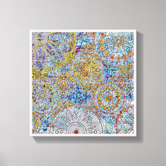 Blauw en geel canvas Wall Art12 x 12 inch, 1,5 inc (Voorkant)