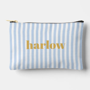 Blauw en Geel Chic Strepen Met Monogram Etui