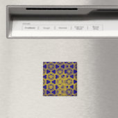 Blauw en geel contrastpatroon mode magneet (Insitu (Vaatwasser))