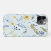 Blauw en geel daisy patroon Case-Mate iPhone case (Achterkant (horizontaal))