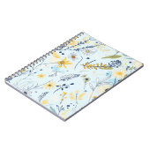 Blauw en geel daisy patroon notitieboek (Linkerzijde)