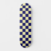 Blauw en Geel Dambordpatroon Persoonlijk Skateboard (Voorkant)