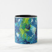 Blauw en Geel Decoratieve DIY Art – Levendige Verf Mok (Midden)