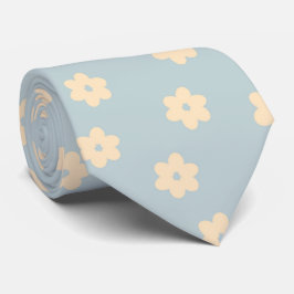 Blauw en geel deegschilderpatroon stropdas