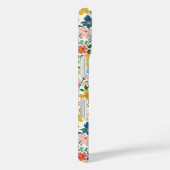 Blauw en Geel Ditsy Bloemen Monogram Case-Mate iPhone Case (Achterkant / Rechts)