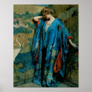 Blauw en geel door Robert Reid Poster