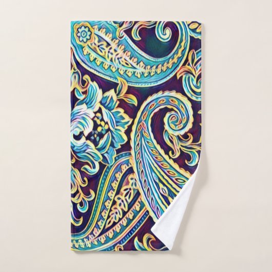 Blauw en Geel Dream  Paisley Bad Handdoek (Handdoek)