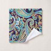 Blauw en Geel Dream  Paisley Bad Handdoek (Wasdoekje)