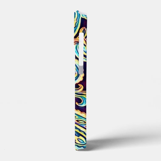 Blauw en Geel Dream Paisley Case-Mate iPhone Case (Achterkant / Links)