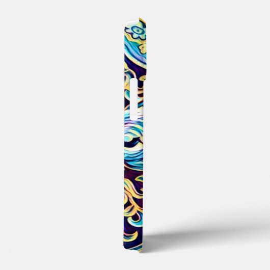 Blauw en Geel Dream Paisley Case-Mate iPhone Case (Achterkant / Rechts)