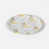  blauw en geel eenden papieren bordje (Gekanteld)