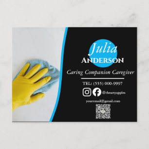 Blauw en geel Eenvoudig Elegant Cleaner Briefkaart