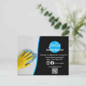 Blauw en geel Eenvoudig Elegant Cleaner Briefkaart (Staand voorkant)