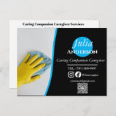 Blauw en geel Eenvoudig Elegant Cleaner Briefkaart (Voorkant / Achterkant)