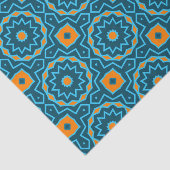 Blauw en geel Elegant Boho Geometric Decoupage Tissuepapier (Detail)