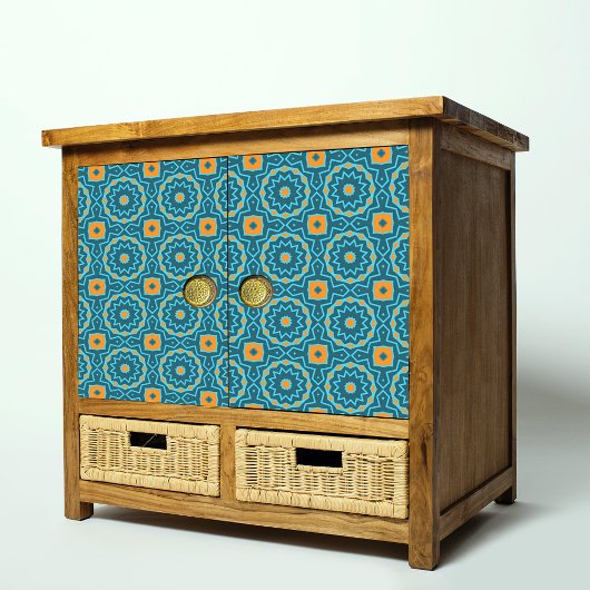 Blauw en geel Elegant Boho Geometric Decoupage Tissuepapier