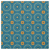 Blauw en geel Elegant Boho Geometric Pattern Stof (Swatch)