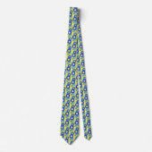 Blauw en geel Engineering Gears Stijlvol Stropdas (Voorkant)