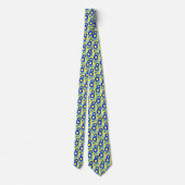 Blauw en geel Engineering Gears Stijlvol Stropdas (Achterkant)